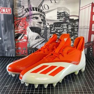 ADIDAS ADIZERO 21 FOOTBALL CLEATS MEN'S SIZE 11 ORANGE/WHITE GZ0405